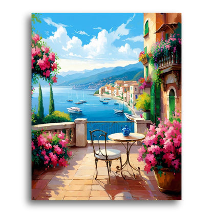 Coastal Balcony View – Paint by Numbers Kit