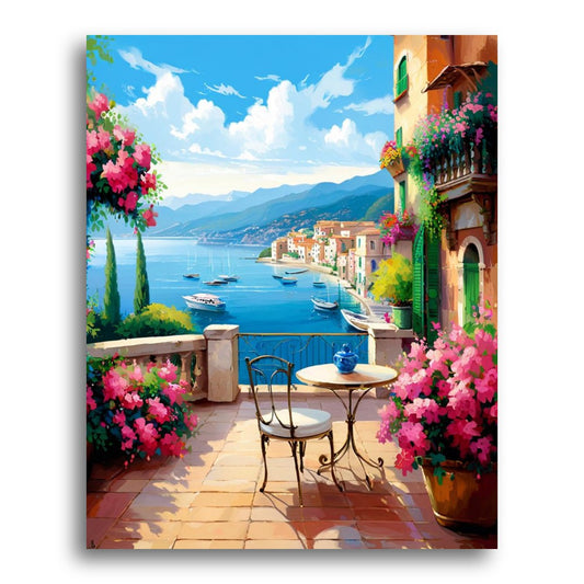 Coastal Balcony View – Paint by Numbers Kit