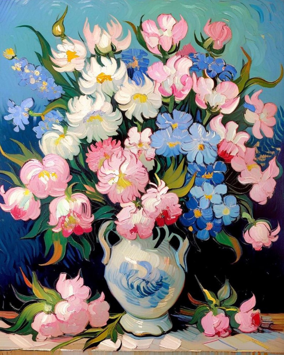 Elegant Floral Vase – Paint by Numbers Kit