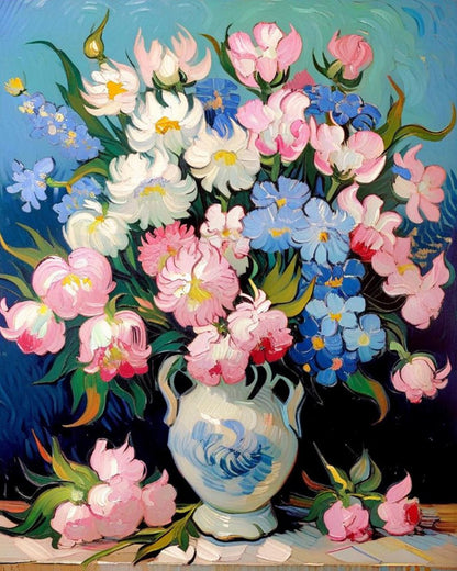 Elegant Floral Vase – Paint by Numbers Kit