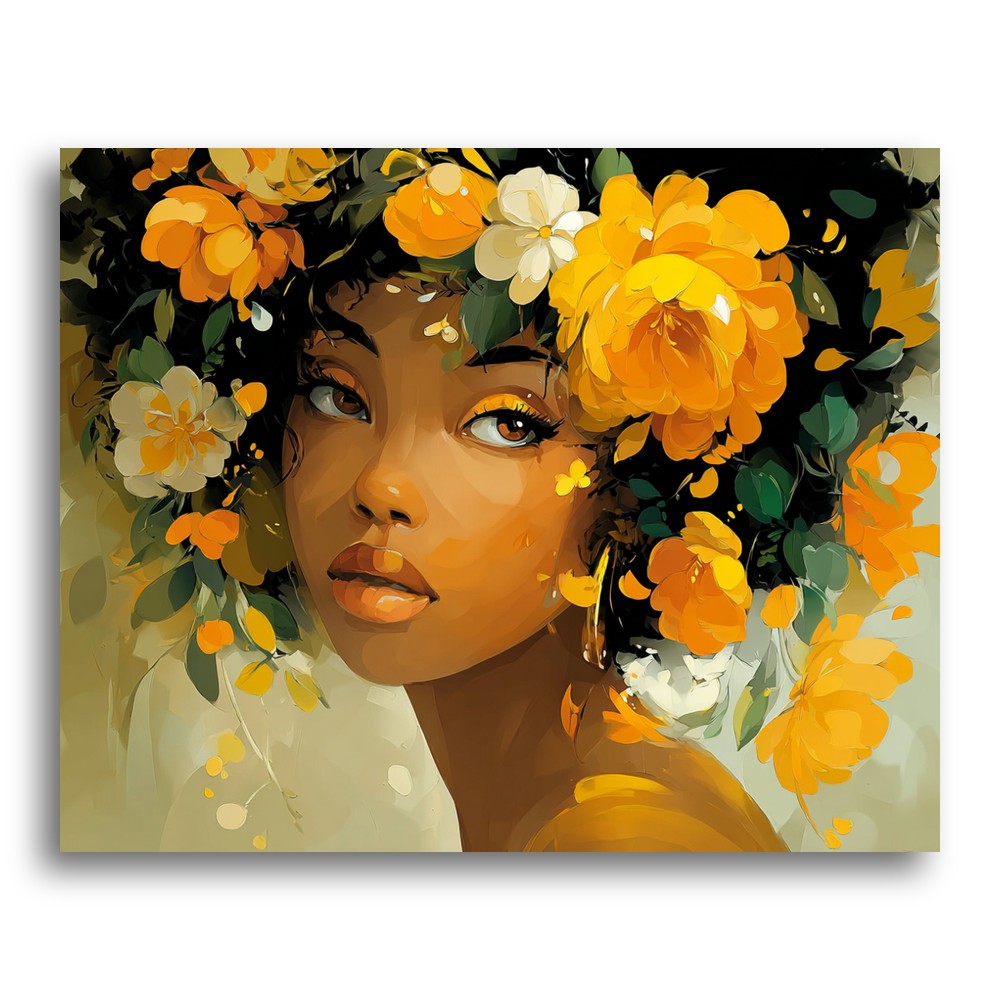Golden Floral Muse – Paint by Numbers Kit