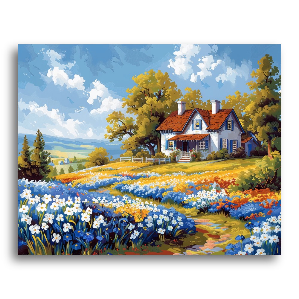 Countryside Flower Cottage – Paint by Numbers Kit