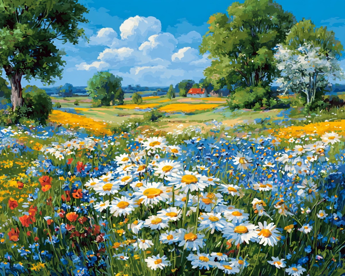 Wildflower Meadow Bloom – Paint by Numbers Kit
