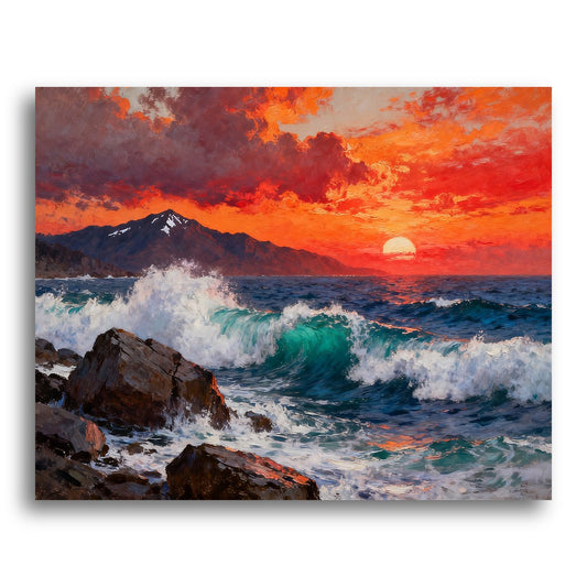 Sunset Ocean Waves – Paint by Numbers Kit