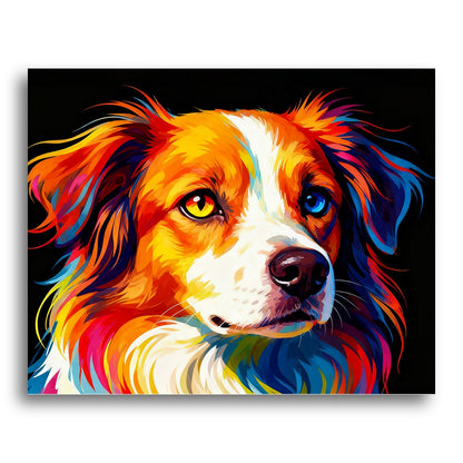 Vibrant Heterochrome Dog – Paint by Numbers Kit