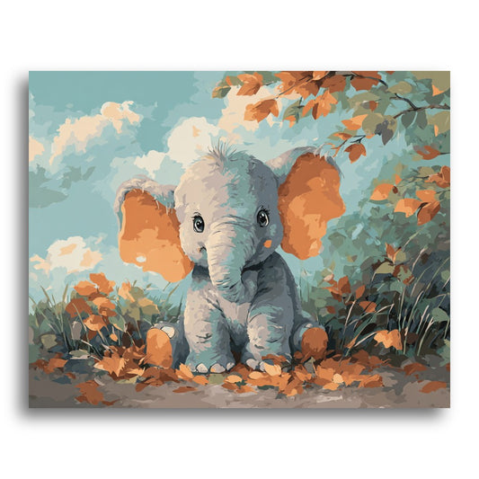 Autumn Baby Elephant – Paint by Numbers Kit