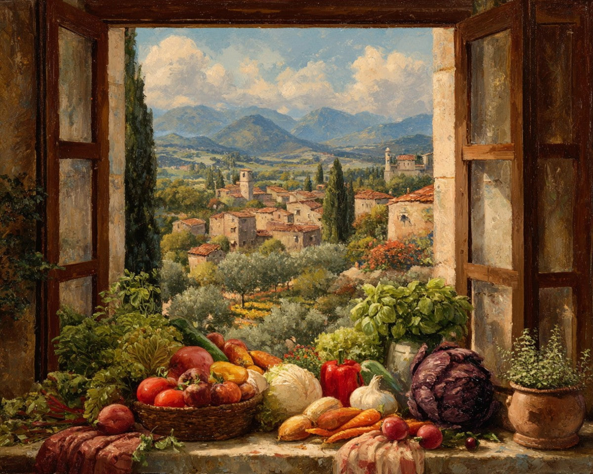 Tuscan Window Harvest – Paint by Numbers Kit
