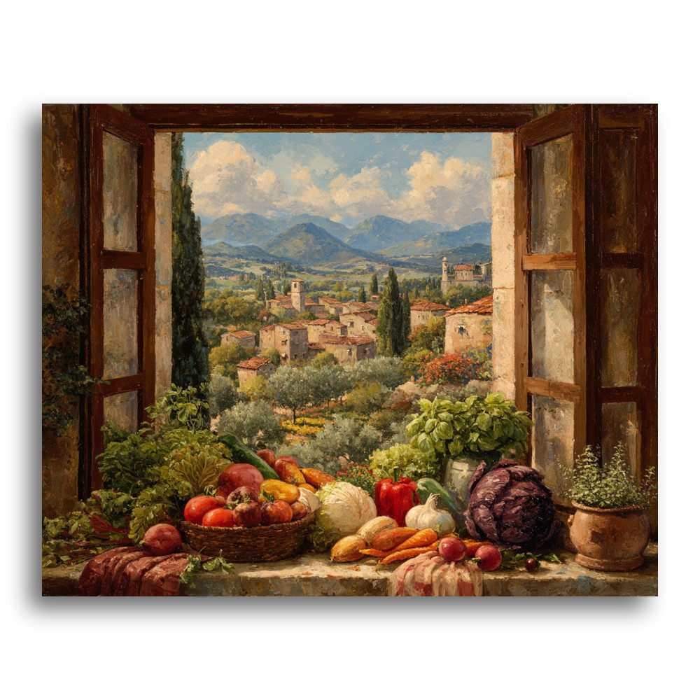 Tuscan Window Harvest – Paint by Numbers Kit