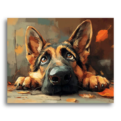 Pensive German Shepherd – Paint by Numbers Kit