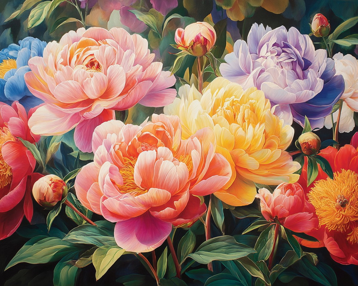 Lush Peony Garden – Paint by Numbers Kit