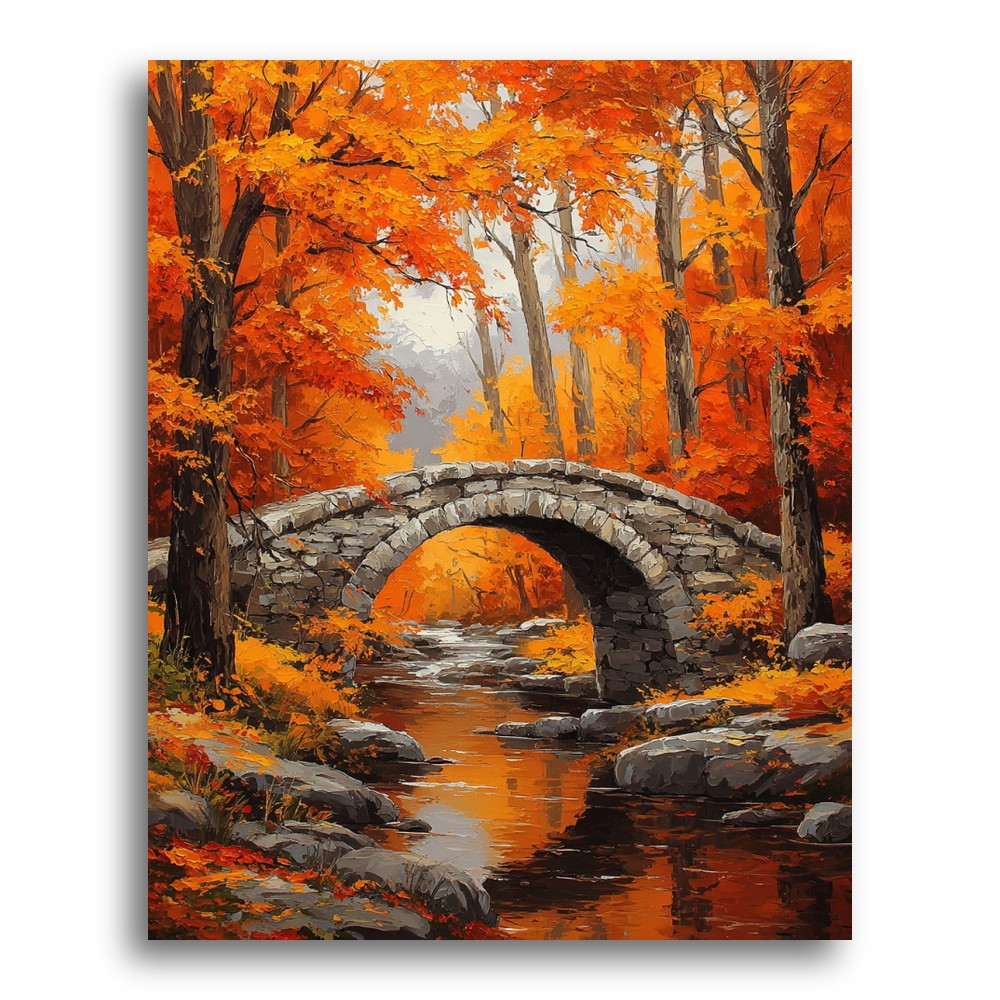 Autumn Stone Bridge – Paint by Numbers Kit