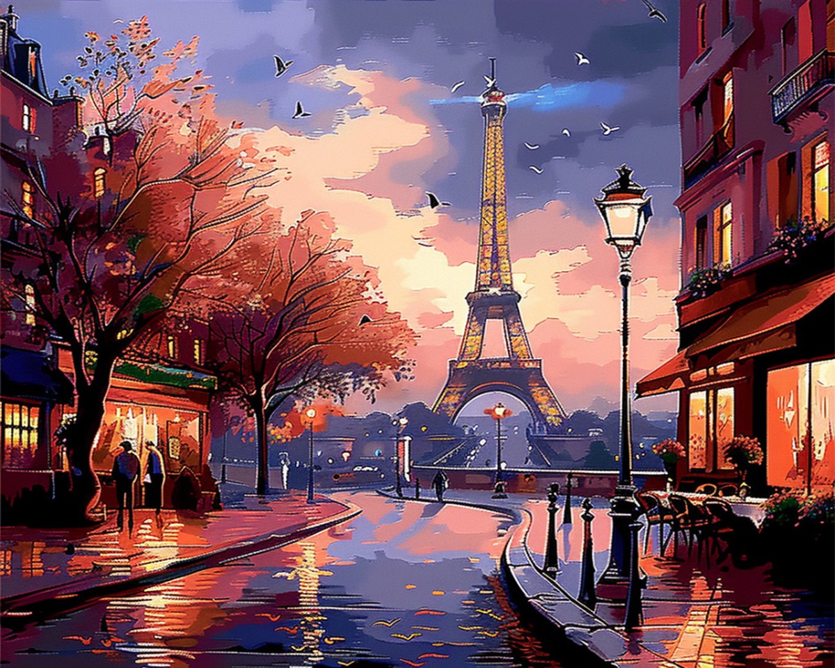 Twilight Eiffel View – Paint by Numbers Kit