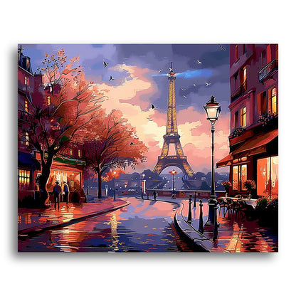 Twilight Eiffel View – Paint by Numbers Kit