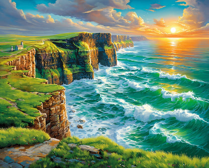 Sunset Cliffs Coastline – Paint by Numbers Kit