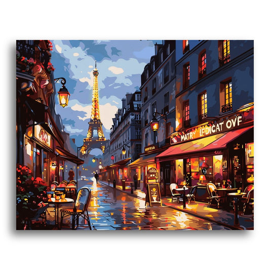 Parisian Evening Street – Paint by Numbers Kit