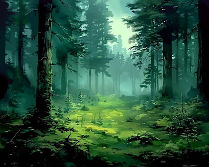 Misty Forest Glade – Paint by Numbers Kit