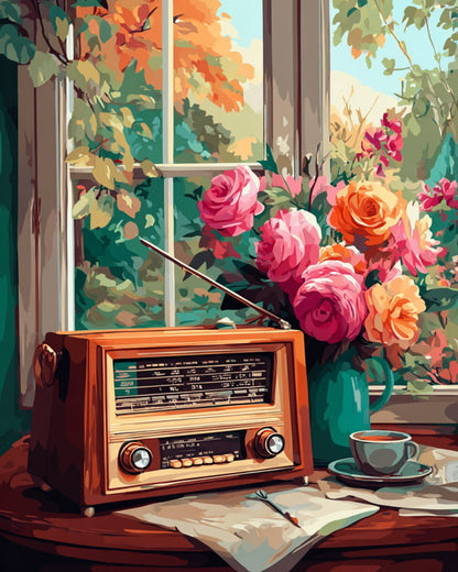 Vintage Radio Bouquet – Paint by Numbers Kit