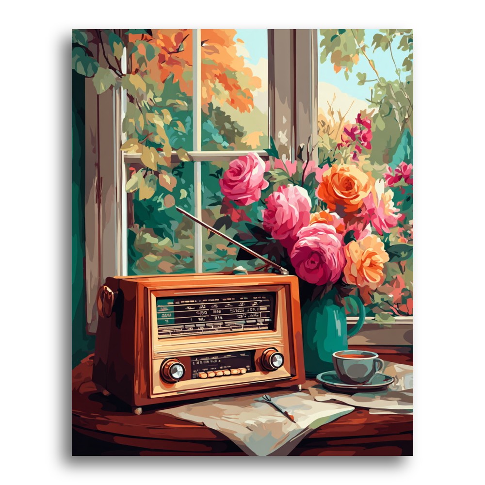 Vintage Radio Bouquet – Paint by Numbers Kit