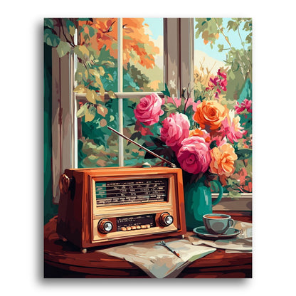 Vintage Radio Bouquet – Paint by Numbers Kit