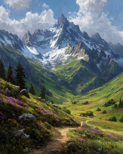 Alpine Mountain Valley – Paint by Numbers Kit