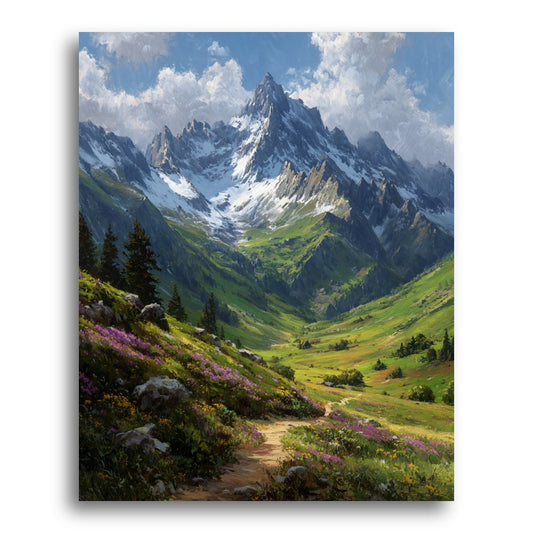 Alpine Mountain Valley – Paint by Numbers Kit