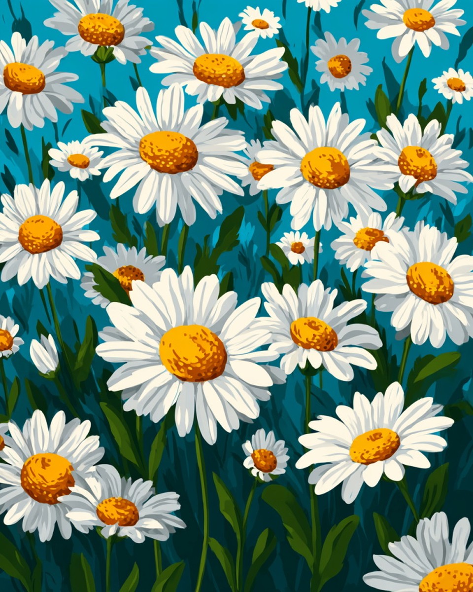 Sunlit Daisy Meadow – Paint by Numbers Kit