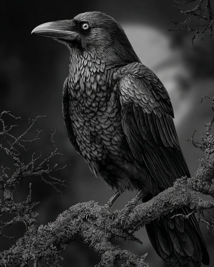 Moonlit Raven Perch – Paint by Numbers Kit