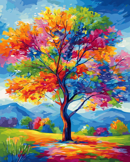Vibrant Autumn Tree – Paint by Numbers Kit