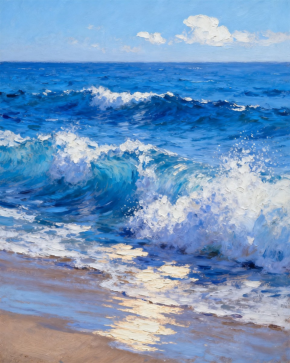 Sunlit Ocean Waves – Paint by Numbers Kit