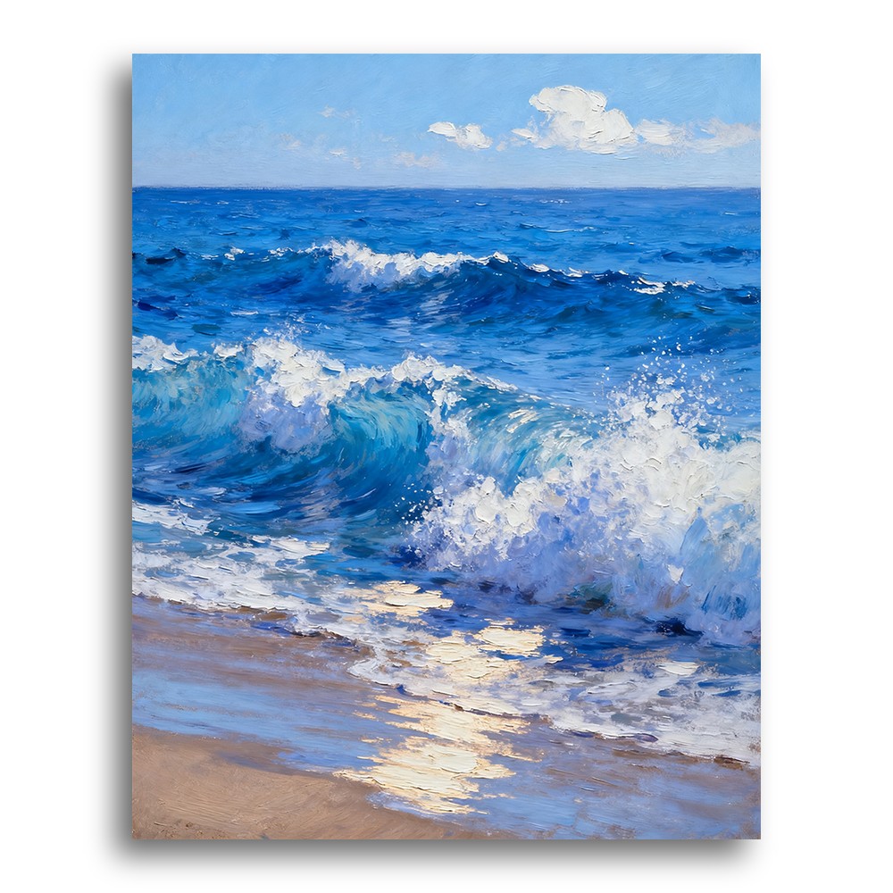 Sunlit Ocean Waves – Paint by Numbers Kit