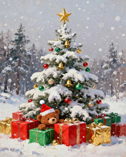 Snowy Christmas Tree – Paint by Numbers Kit