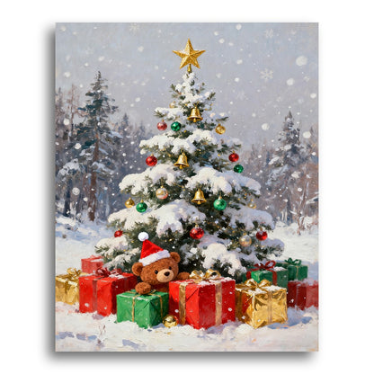 Snowy Christmas Tree – Paint by Numbers Kit