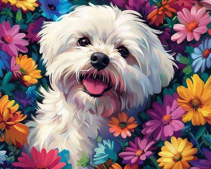 Joyful Maltese Dog – Paint by Numbers Kit