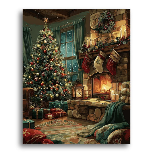 Cozy Christmas Hearth – Paint by Numbers Kit