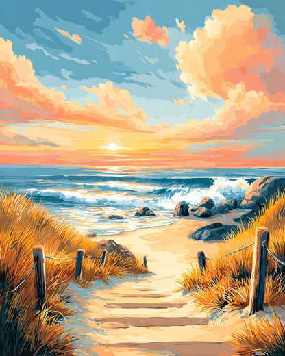 Sunset Beach Pathway – Paint by Numbers Kit
