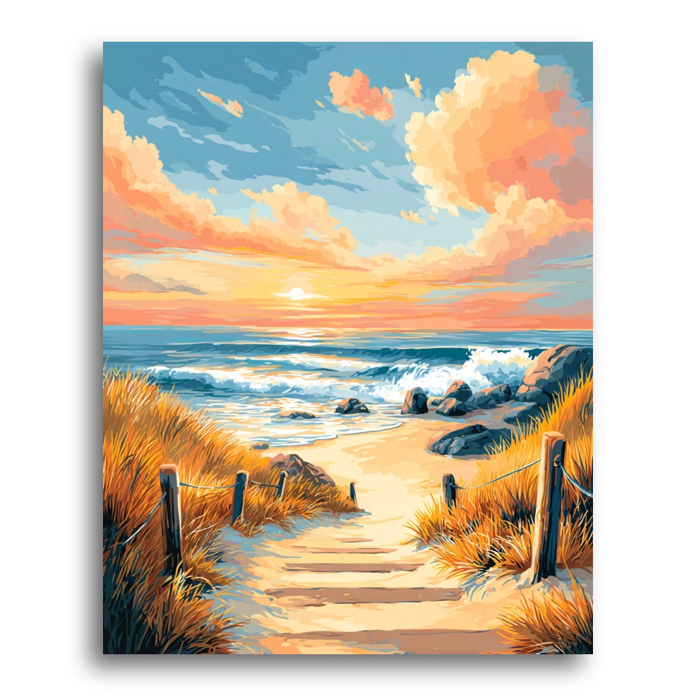 Sunset Beach Pathway – Paint by Numbers Kit