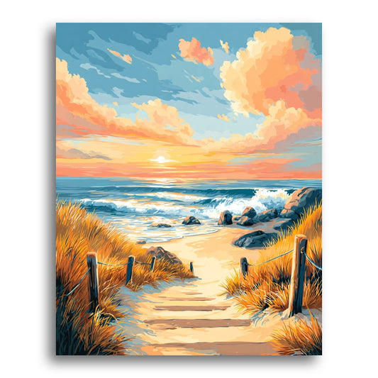 Sunset Beach Pathway – Paint by Numbers Kit