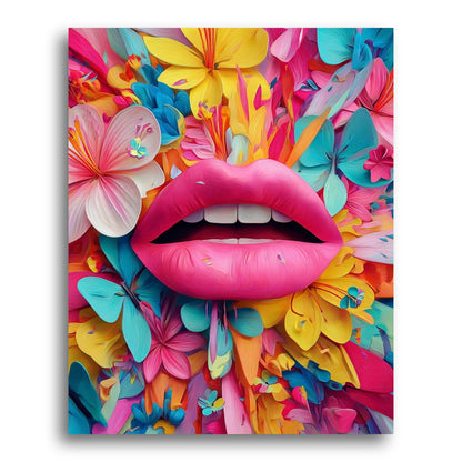 Floral Bloom Lips – Paint by Numbers Kit