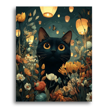 Midnight Cat Lanterns – Paint by Numbers Kit