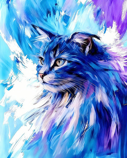 Majestic Blue Cat – Paint by Numbers Kit