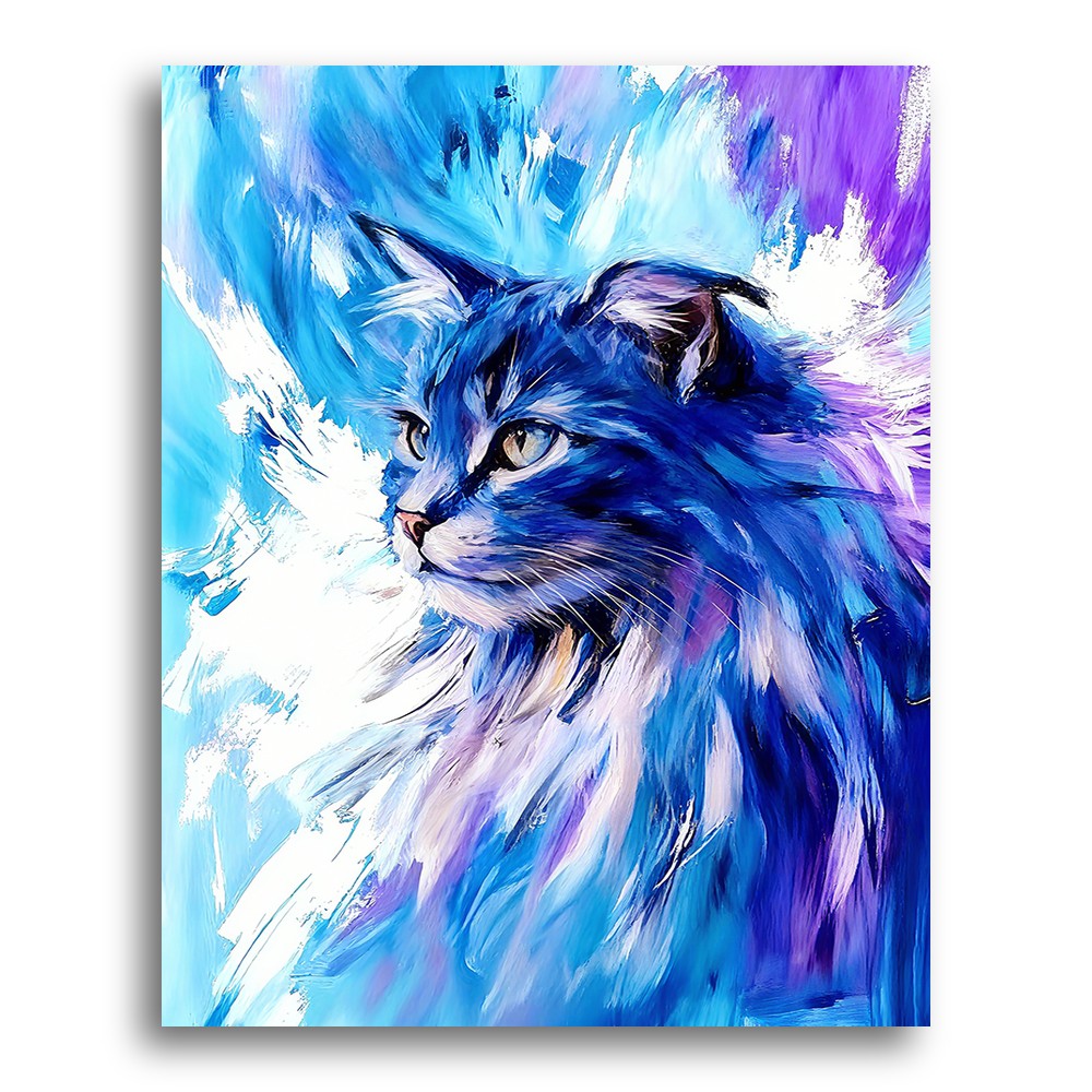 Majestic Blue Cat – Paint by Numbers Kit