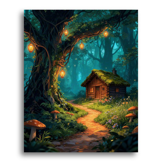 Enchanted Forest Cabin – Paint by Numbers Kit