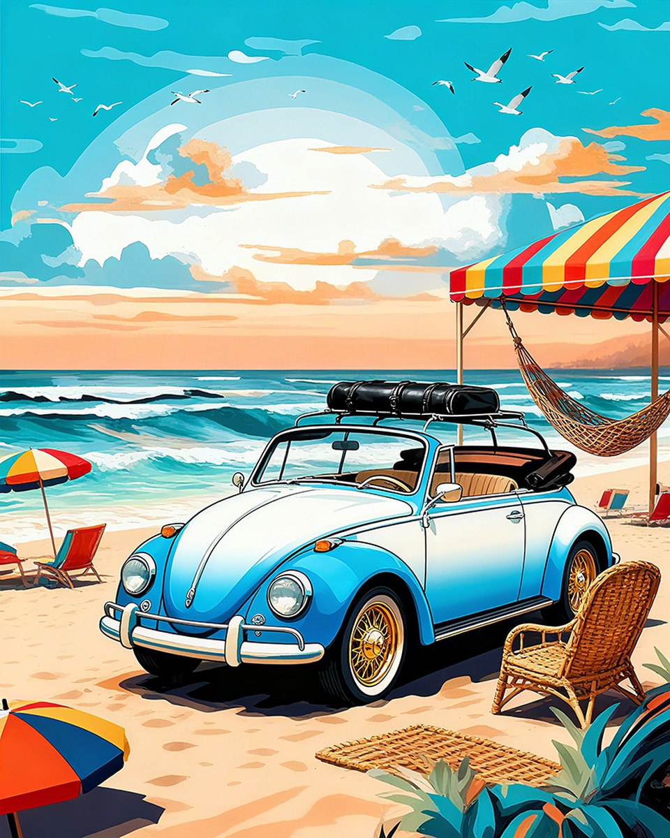 Coastal Classic Convertible – Paint by Numbers Kit