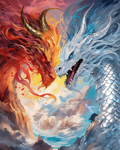 Fire and Ice Dragons – Paint by Numbers Kit
