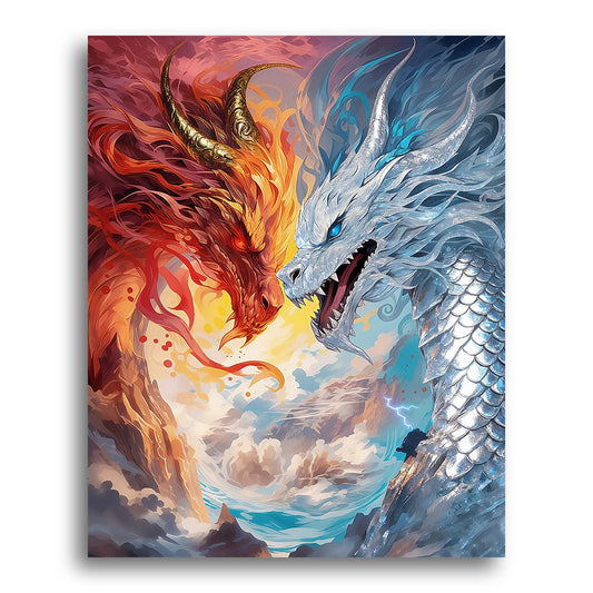Fire and Ice Dragons – Paint by Numbers Kit