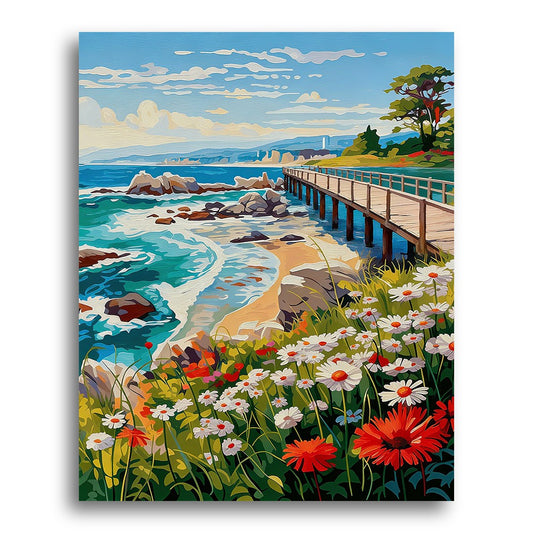 Coastal Wildflower Pier – Paint by Numbers Kit