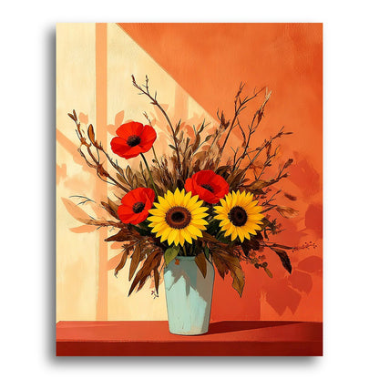 Sunflowers and Poppies Bouquet – Paint by Numbers Kit