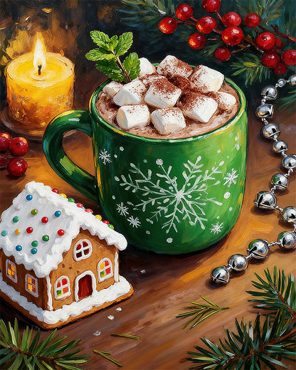 Festive Hot Cocoa Mug – Paint by Numbers Kit