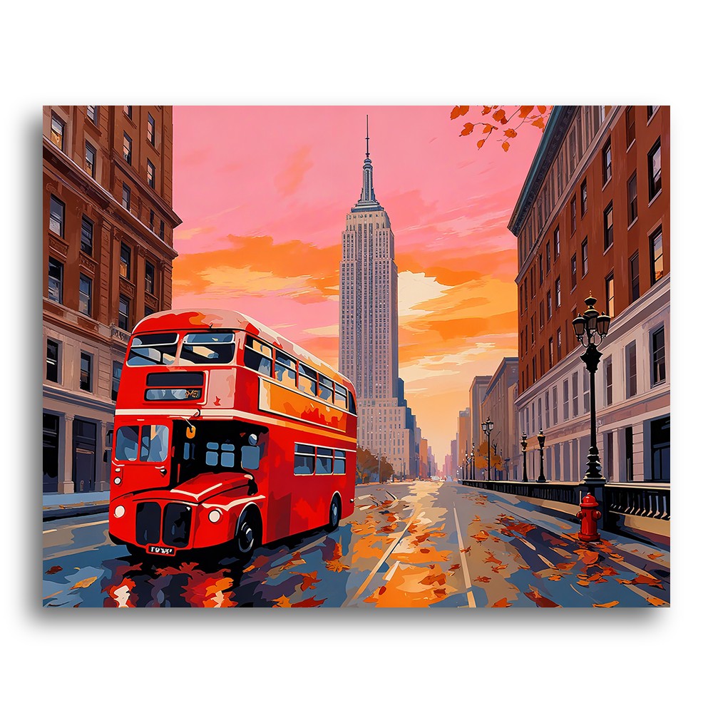 Sunset City Double Decker – Paint by Numbers Kit