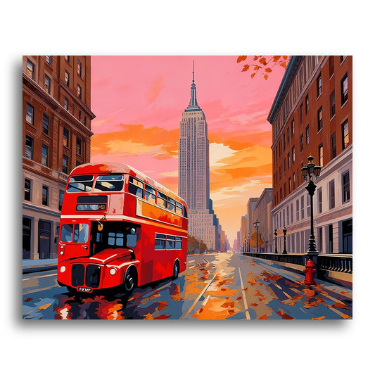 Sunset City Double Decker – Paint by Numbers Kit